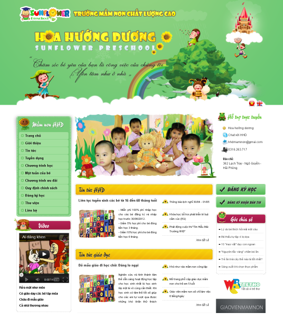 Thiet ke web truong mam non